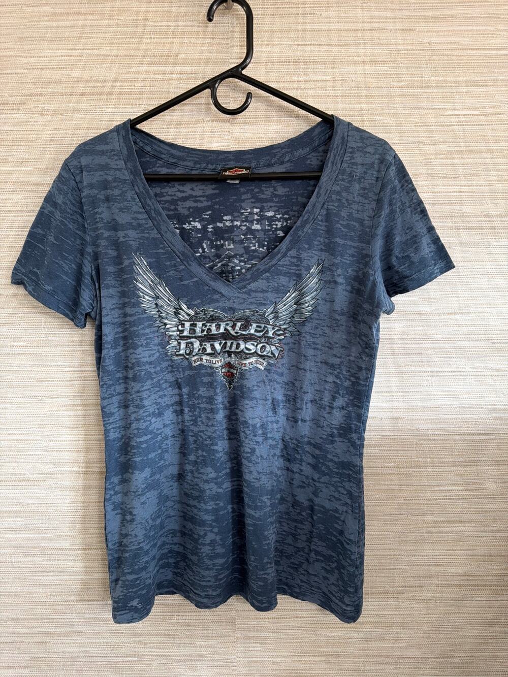 Harley-Davidson V-Neck Tee Women's size XL South Barre VT